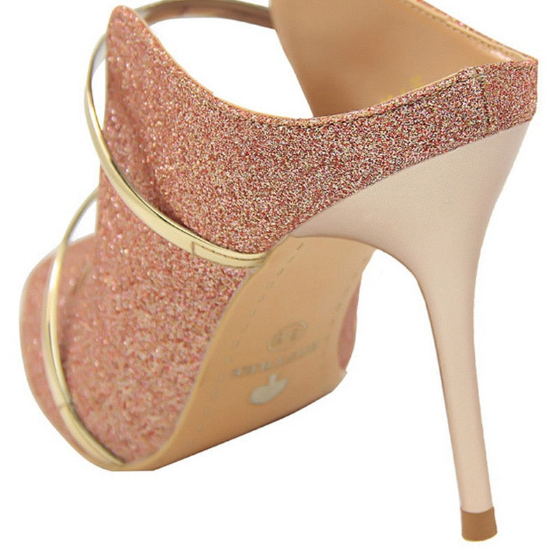 Shoes Sexy Women Heels Sequin Cloth Woman Pumps