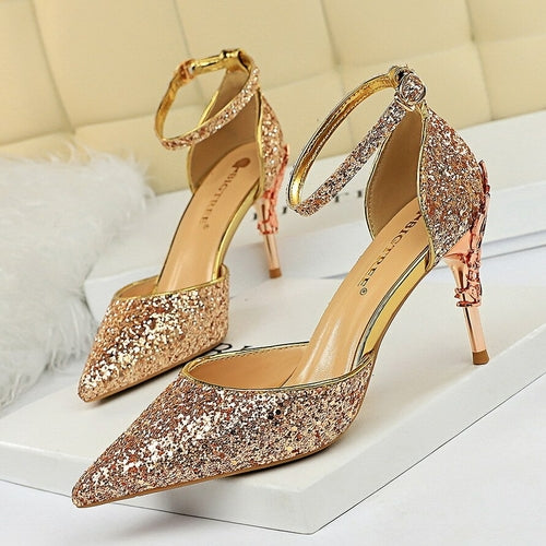 Woman Pumps Sequins High Heels Women Shoes Fashion Ladies Shoes