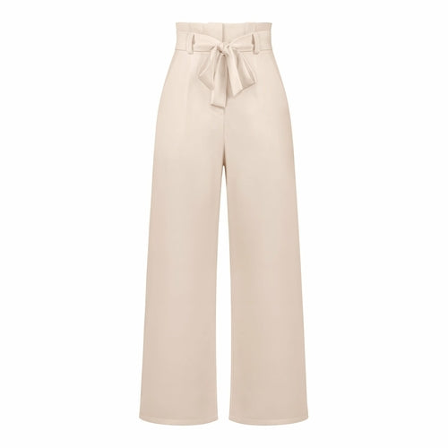 Women's Casual Wide-Leg Trousers with Belt