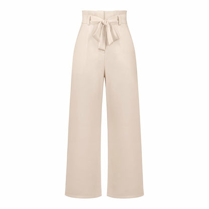 Women's Casual Wide-Leg Trousers with Belt