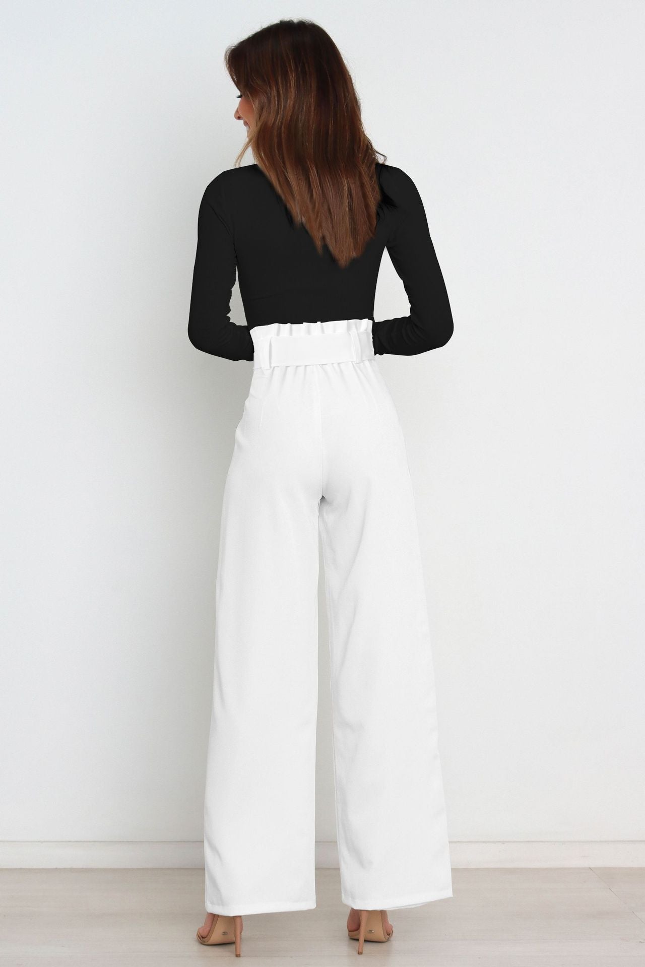 Women's Casual Wide-Leg Trousers with Belt