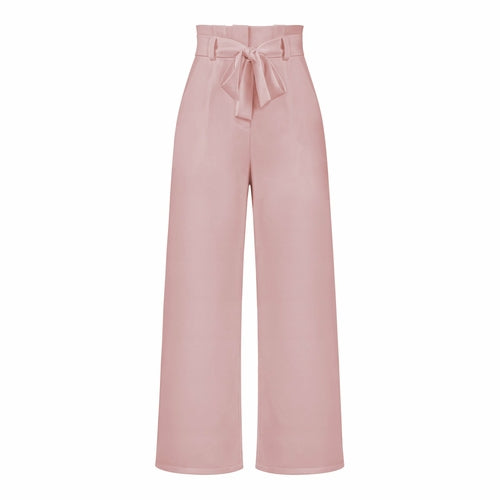 Women's Casual Wide-Leg Trousers with Belt