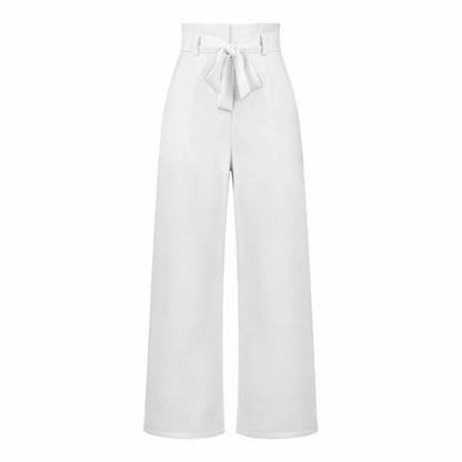 Women's Casual Wide-Leg Trousers with Belt