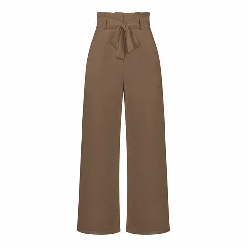 Women's Casual Wide-Leg Trousers with Belt