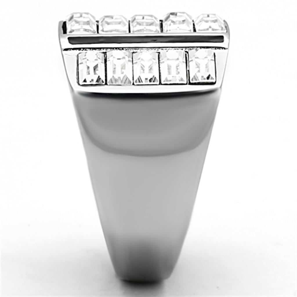 TK1185 - High polished (no plating) Stainless Steel Ring with Top