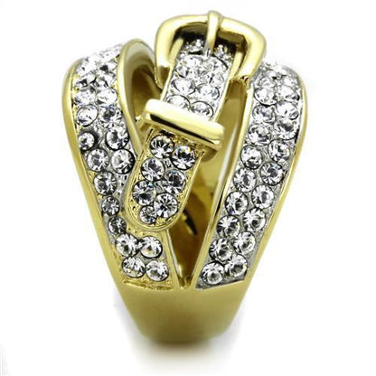 TK1906 - Two-Tone IP Gold (Ion Plating) Stainless Steel Ring with Top