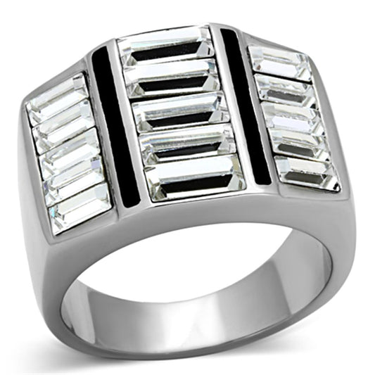 TK1185 - High polished (no plating) Stainless Steel Ring with Top