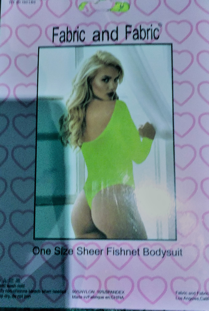 One Size Sheer Fishnet Bodysuit