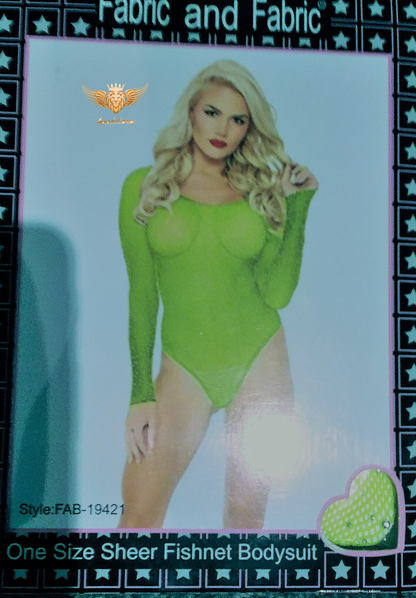 One Size Sheer Fishnet Bodysuit